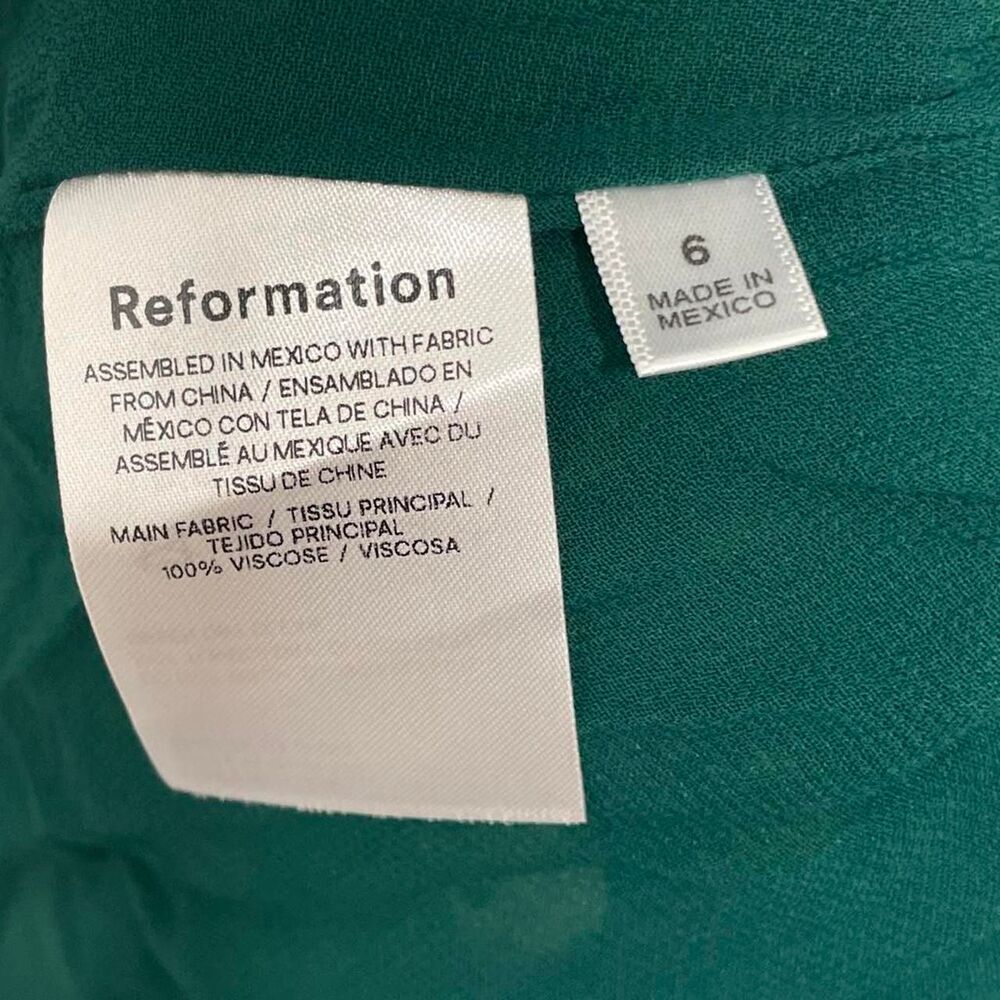 Reformation Juliette Floral Midi Dress Size 6 NWT Green Slit Dress - Picture 7 of 7